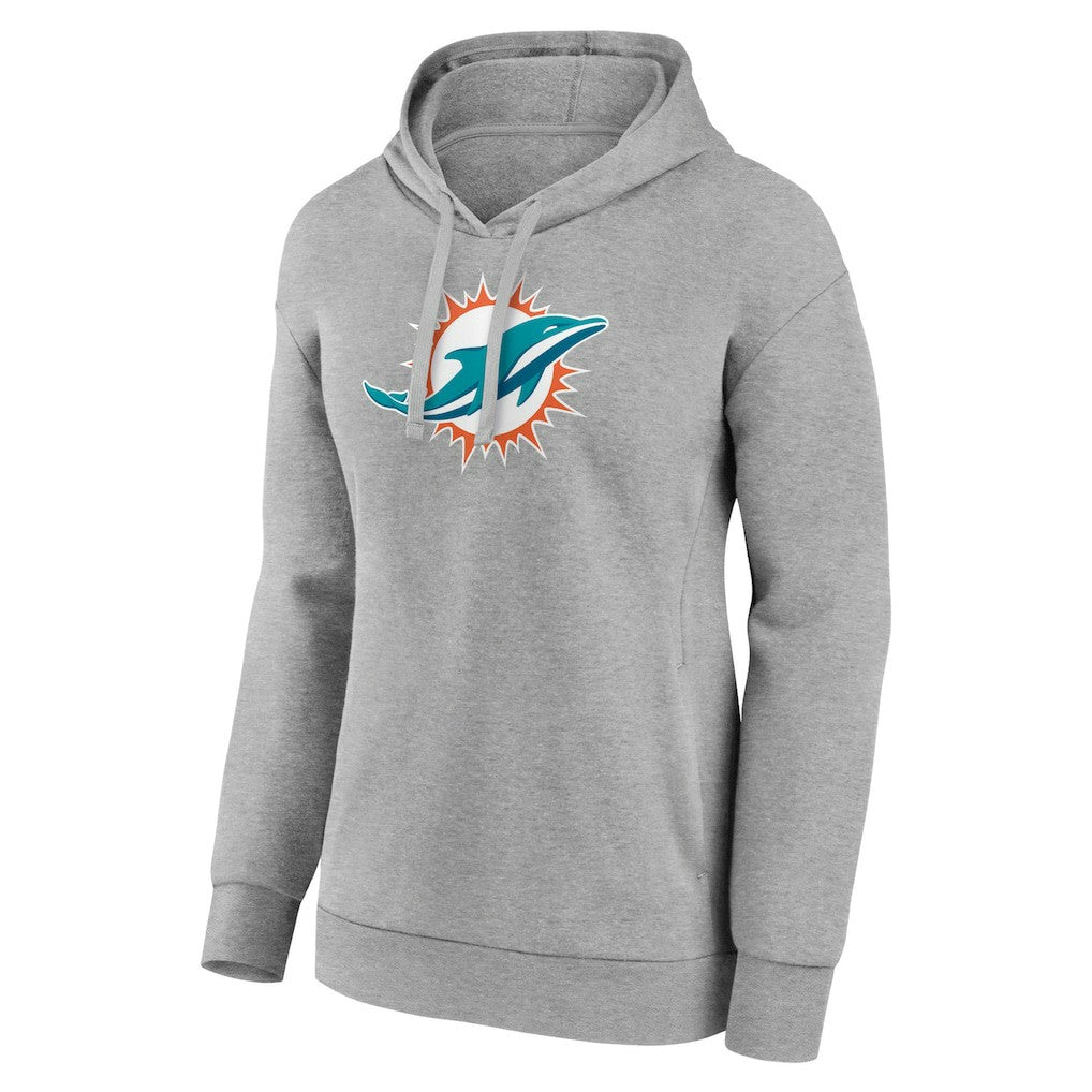 Miami Dolphins Women's Primary Logo Pullover Hoodie - Gray - NFL