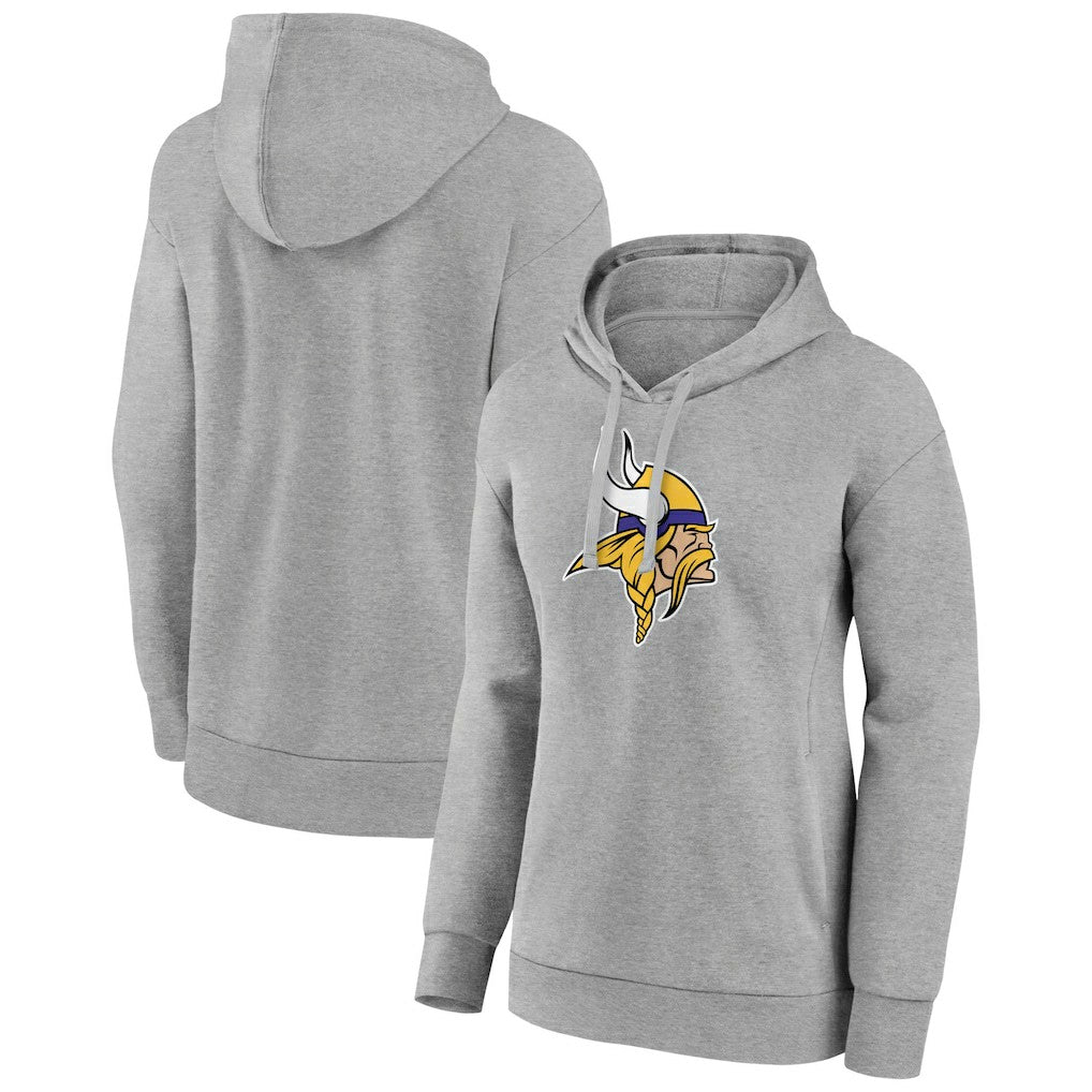 Minnesota Vikings Women's Primary Logo Pullover Hoodie - Gray - NFL