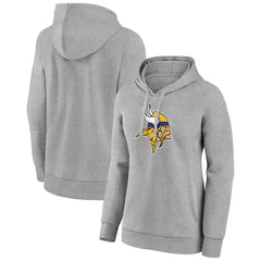 Minnesota Vikings Women's Primary Logo Pullover Hoodie - Gray - NFL