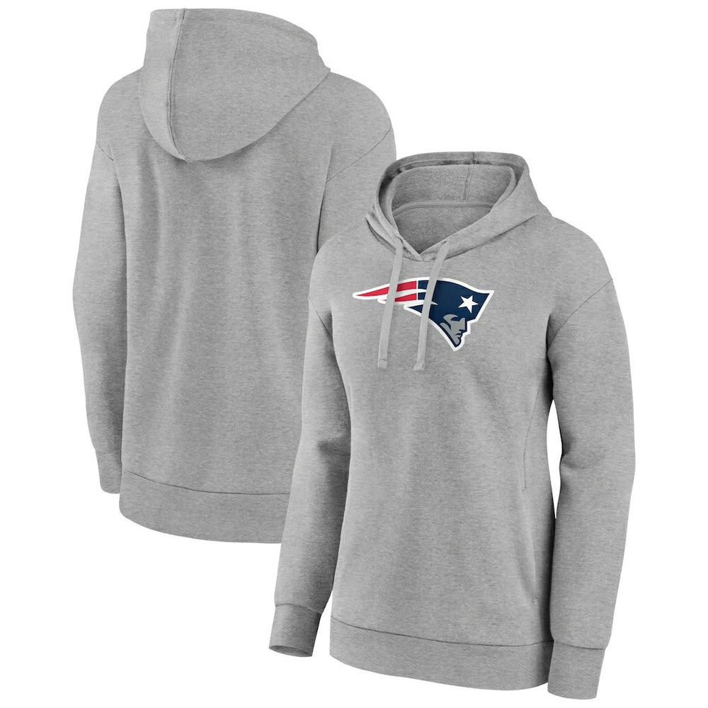 New England Patriots Women's Primary Logo Pullover Hoodie - Gray - NFL