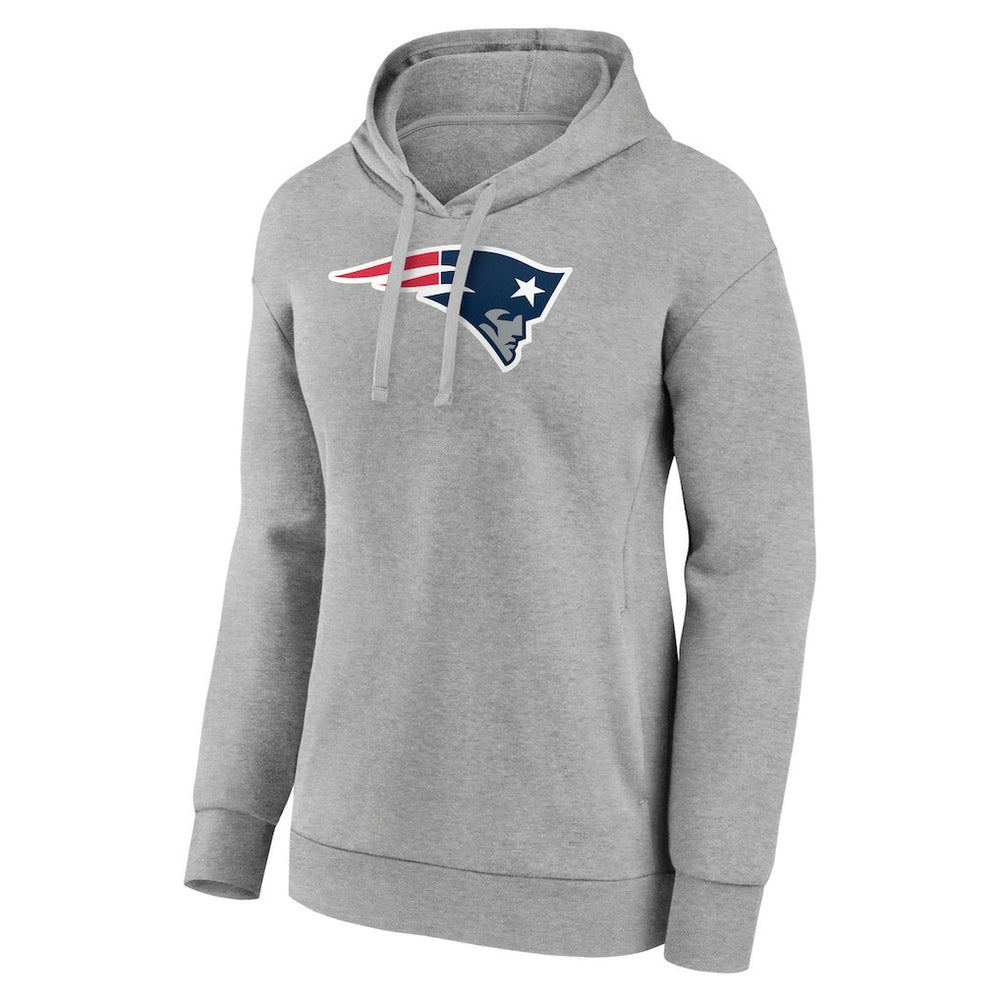 New England Patriots Women's Primary Logo Pullover Hoodie - Gray - NFL