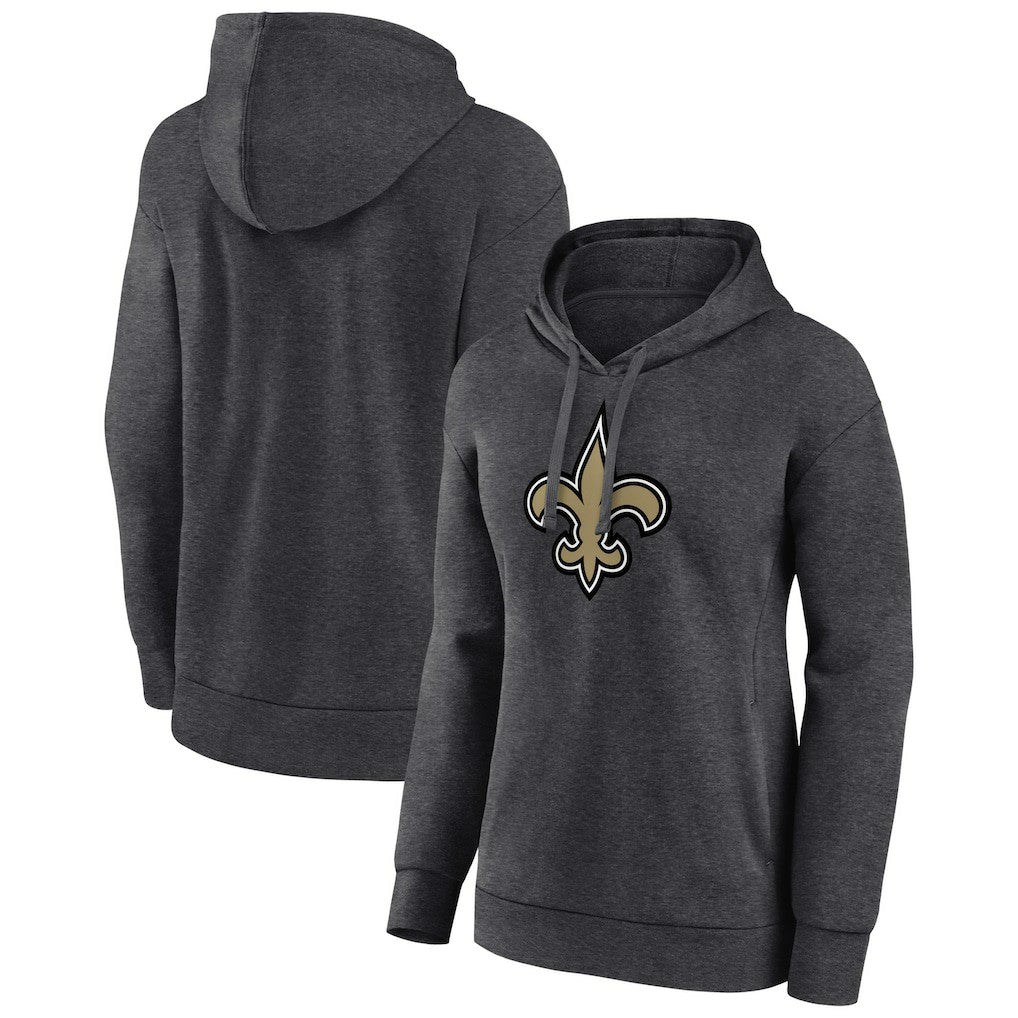New Orleans Saints Women's Primary Logo Pullover Hoodie - Charcoal - NFL