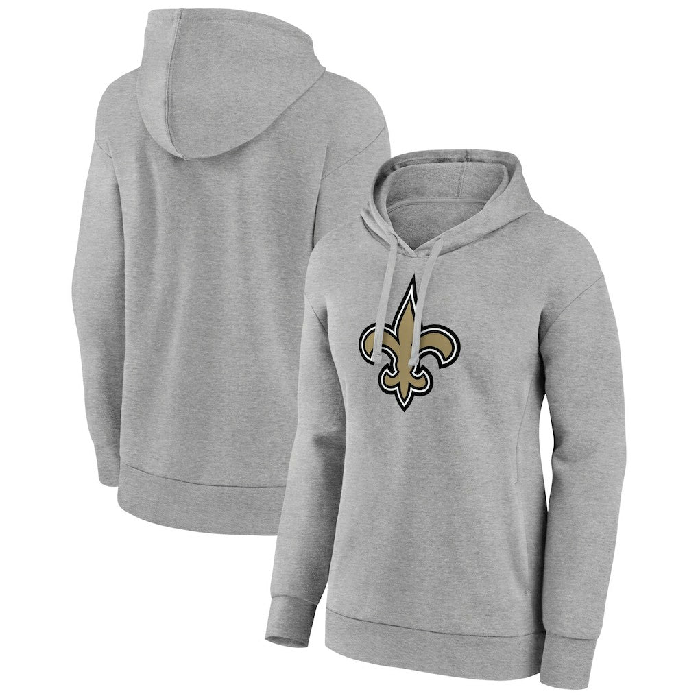 New Orleans Saints Women's Primary Logo Pullover Hoodie - Gray - NFL