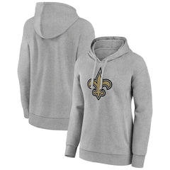 New Orleans Saints Women's Primary Logo Pullover Hoodie - Gray - NFL