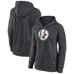 Pittsburgh Steelers Women's Primary Logo Pullover Hoodie - Charcoal - NFL