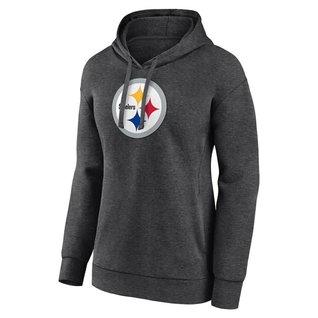 Pittsburgh Steelers Women's Primary Logo Pullover Hoodie - Charcoal - NFL