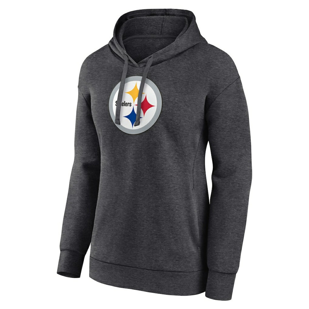 Pittsburgh Steelers Women's Primary Logo Pullover Hoodie - Charcoal - NFL