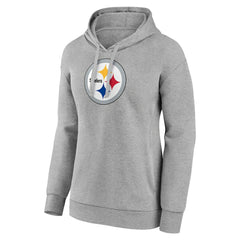 Pittsburgh Steelers Women's Primary Logo Pullover Hoodie - Gray - NFL