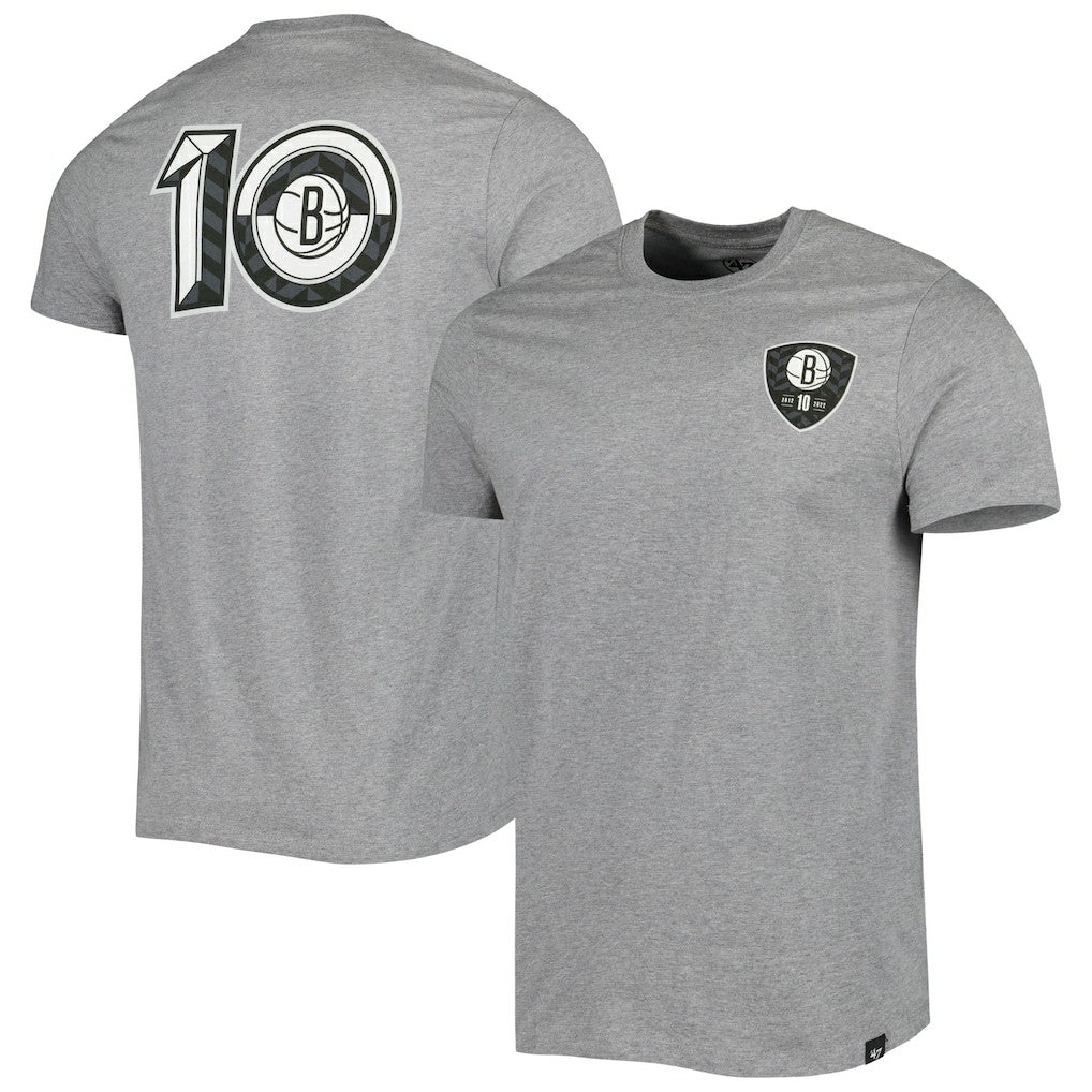 47 brand Brooklyn Nets '47 10th Anniversary Backer T-Shirt Heather Gray