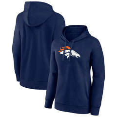 Denver Broncos Women's Primary Logo Pullover Hoodie - Navy - NFL