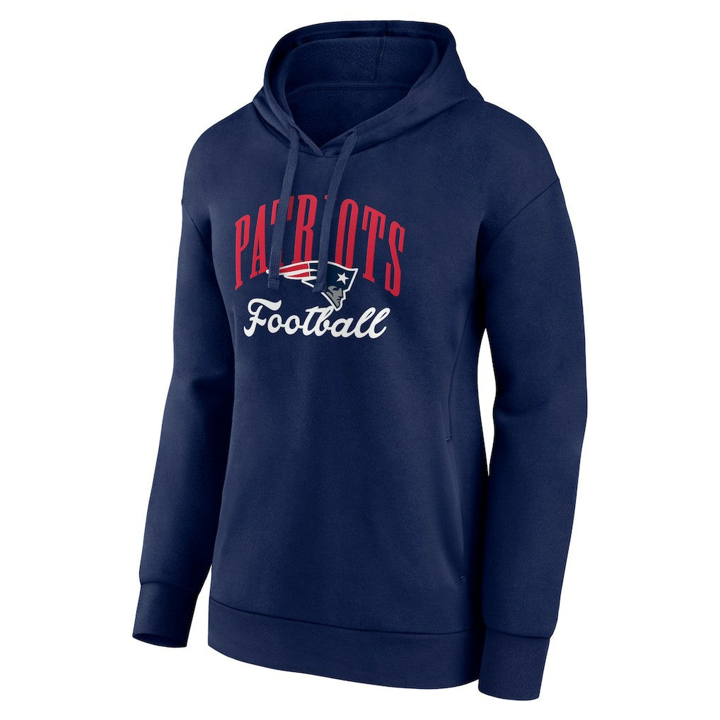 New England Patriots Women's Victory Script Pullover Hoodie - Navy - NFL