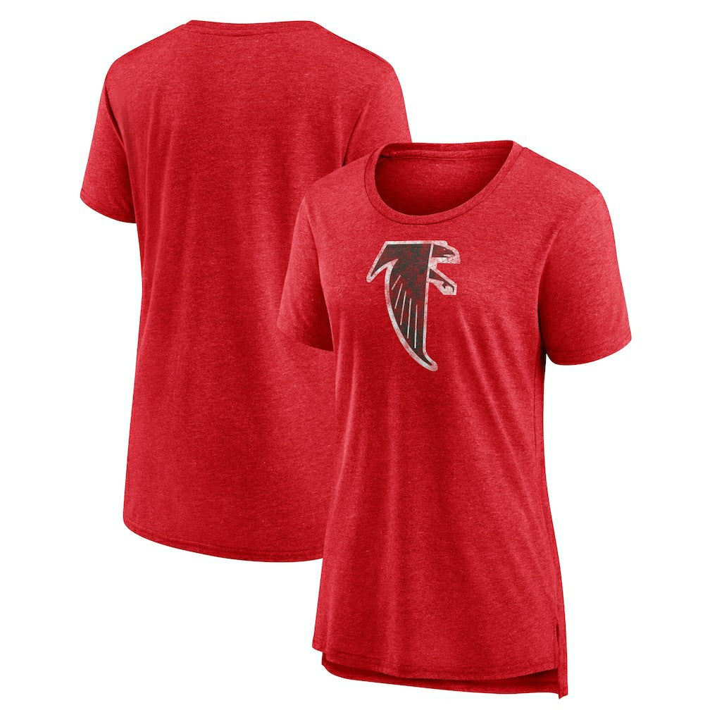 Atlanta Falcons Women's Throwback Team Logo Tri-Blend T-Shirt - Heather Red - NFL