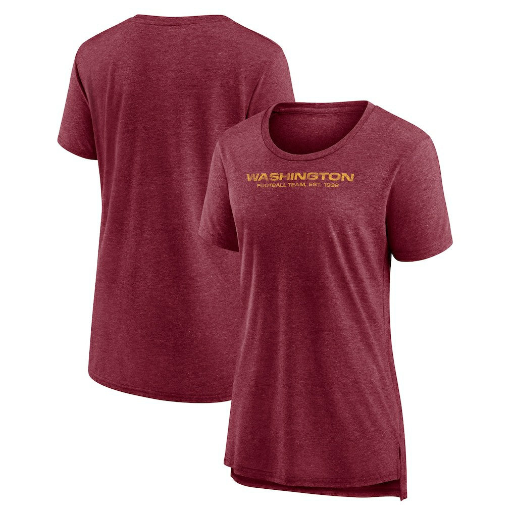 Washington Commanders Women's Throwback Team Logo Tri-Blend T-Shirt - Heather Burgundy - NFL