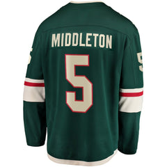 Jake Middleton Minnesota Wild Fanatics Home Breakaway Player Jersey - Green | Fanatics Lifestyle