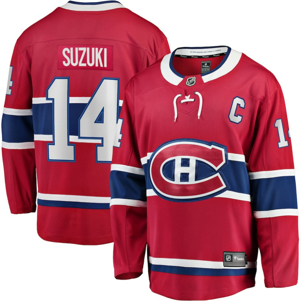 Nick Suzuki Montreal Canadiens Fanatics Home Captain Patch Breakaway Player Jersey - Red | Fanatics Lifestyle