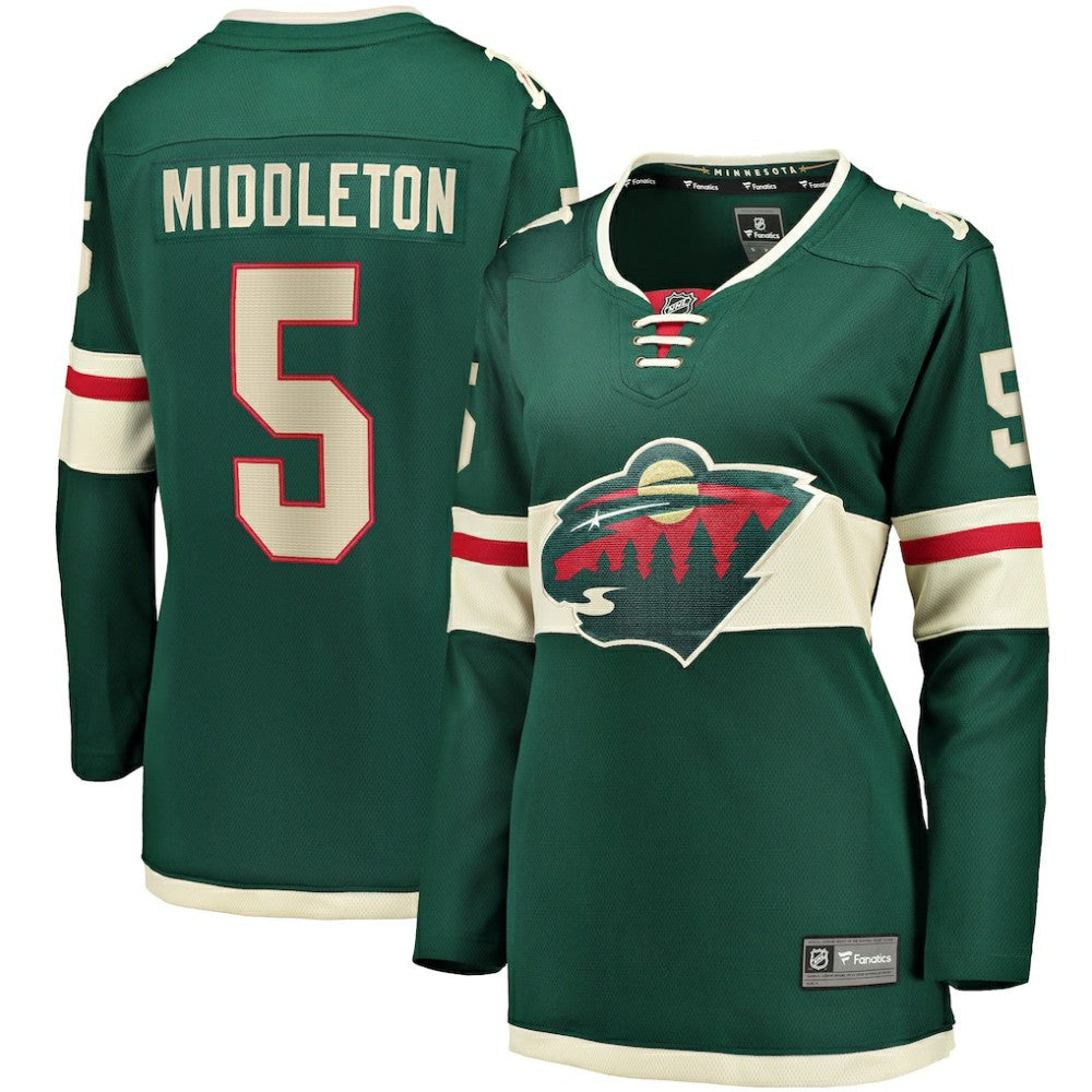Jake Middleton Minnesota Wild Fanatics Women's Home Breakaway Player Jersey - Green | Fanatics on sale