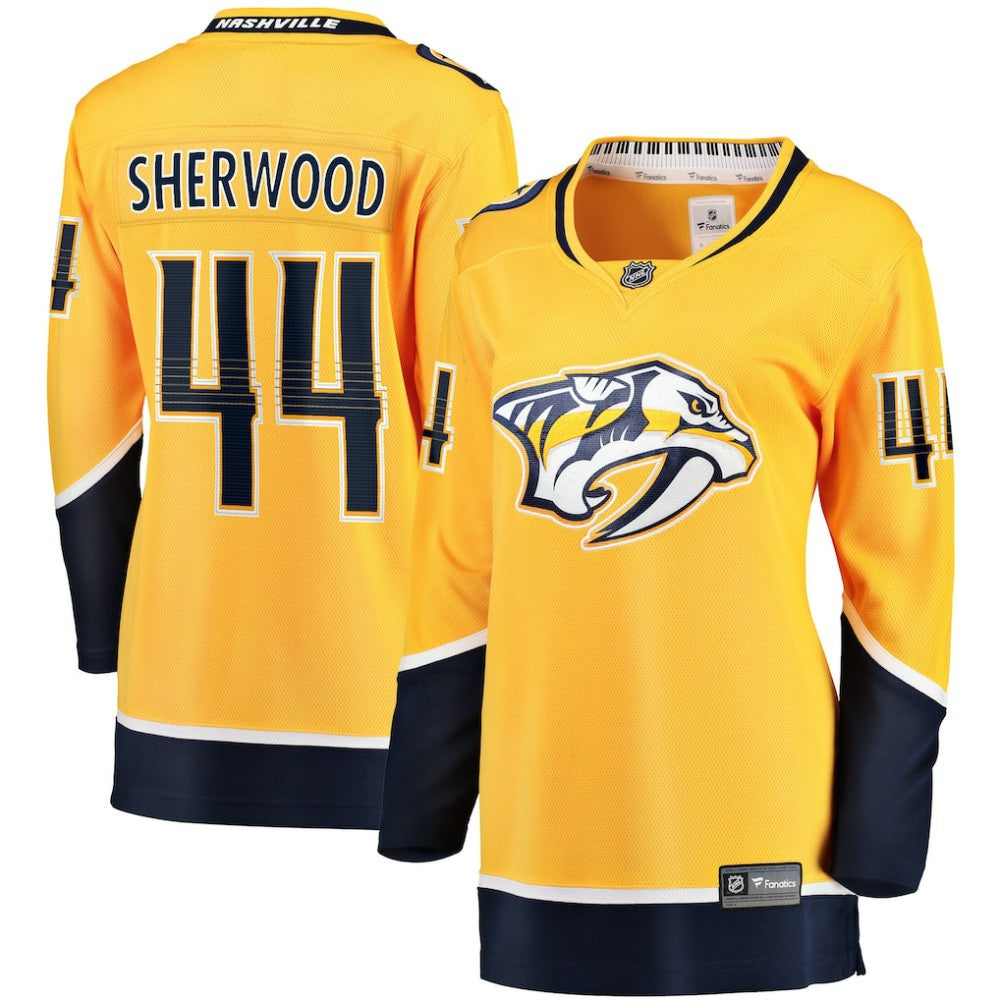 Kiefer Sherwood Nashville Predators Fanatics Women's Home Breakaway Player Jersey - Gold | Fanatics online