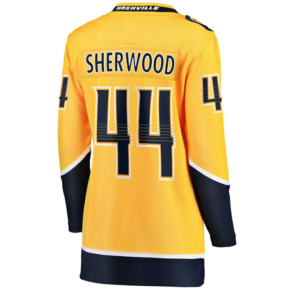Kiefer Sherwood Nashville Predators Fanatics Women's Home Breakaway Player Jersey - Gold | Fanatics online