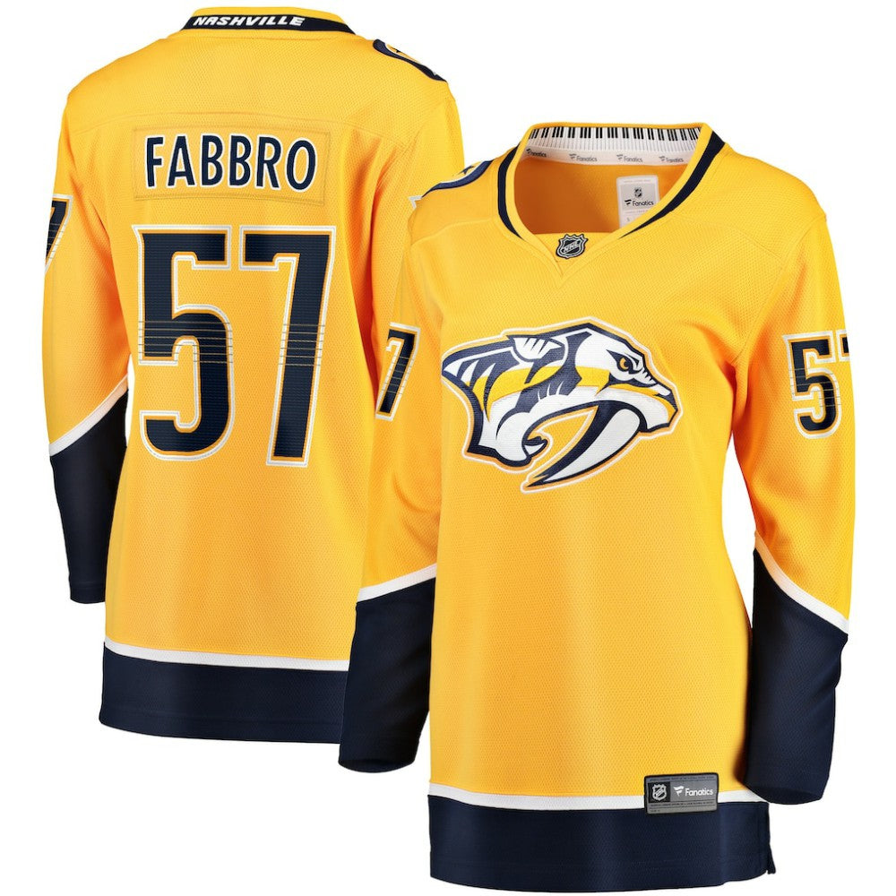 Dante Fabbro Nashville Predators Fanatics Women's Home Breakaway Player Jersey - Gold | Fanatics online