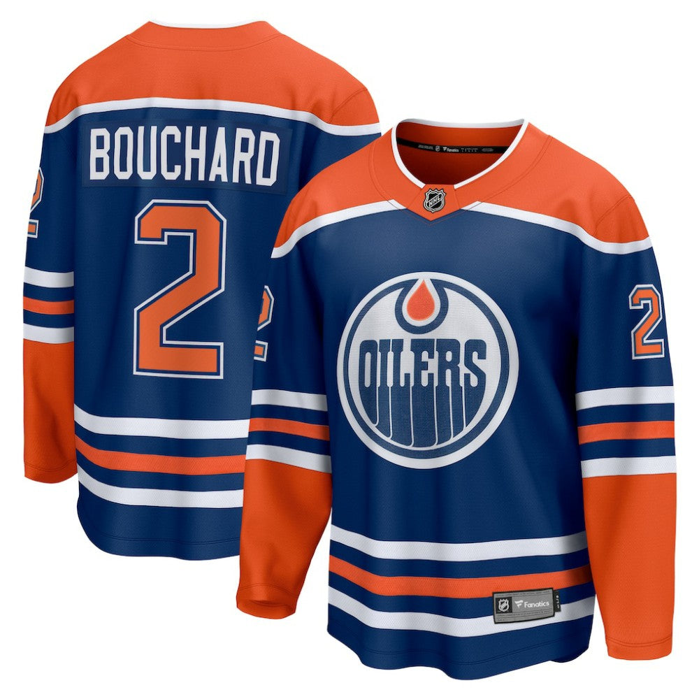 Evan Bouchard Edmonton Oilers Fanatics Home Breakaway Player Jersey - Royal | Fanatics Lifestyle