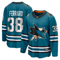 Mario Ferraro San Jose Sharks Fanatics Home Breakaway Player Jersey - Teal | Fanatics Lifestyle
