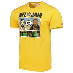 Aaron Rodgers & Aaron Jones Green Bay Packers Homage Unisex NFL Jam Tri-Blend T-Shirt - Heather Gold - NFL
