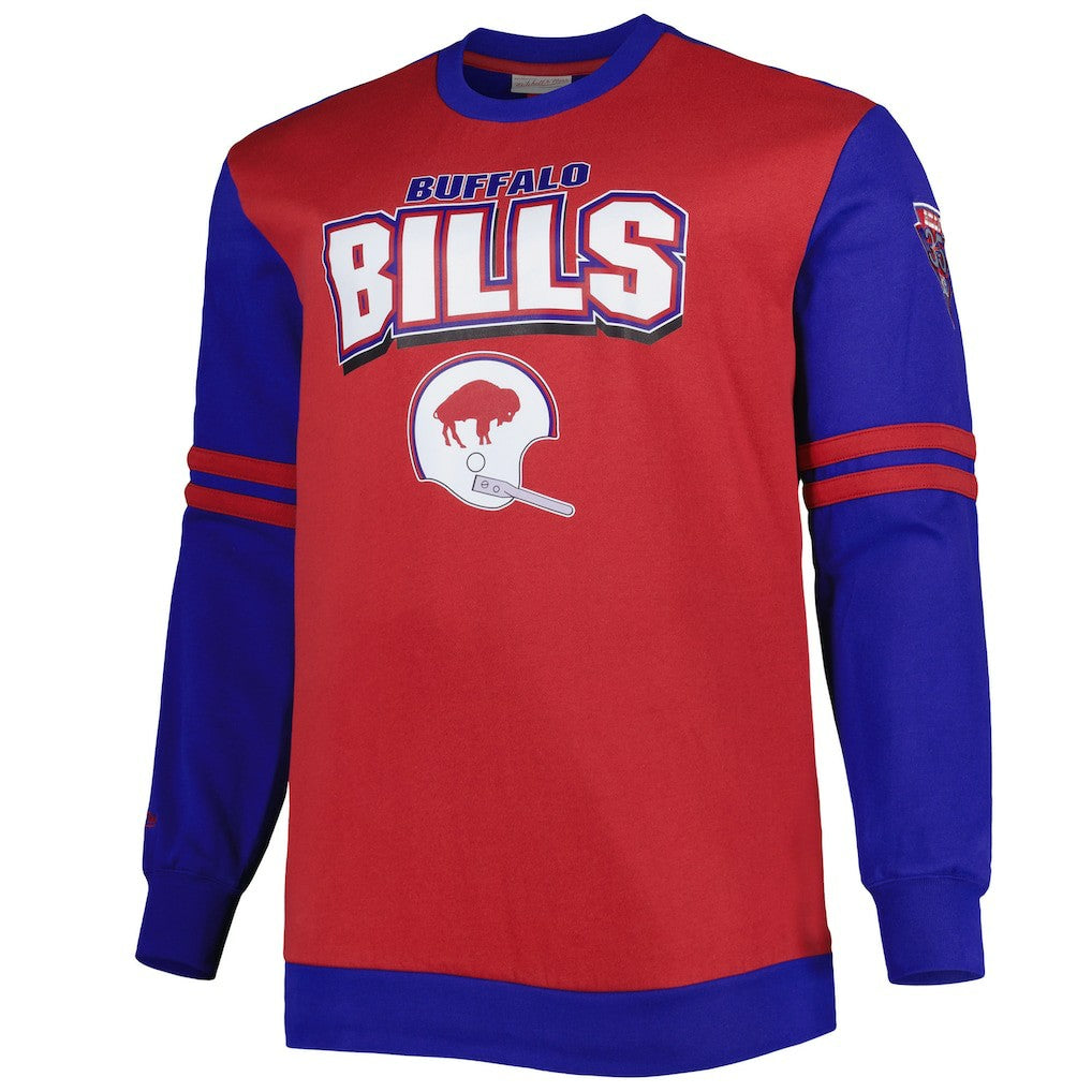 Buffalo Bills Big & Tall Celebration of Champions Pullover Sweatshirt - Red/Royal - Mitchell & Ness