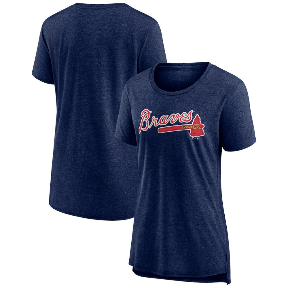 Atlanta Braves Women's Official Wordmark Tri-Blend T-Shirt Discount