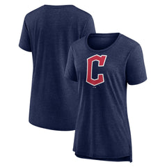 Cleveland Guardians Women's Official Wordmark Tri-Blend T-Shirt Outlet