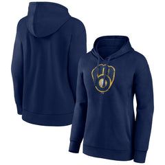 Milwaukee Brewers Women's Distressed Team Pullover Hoodie Discount