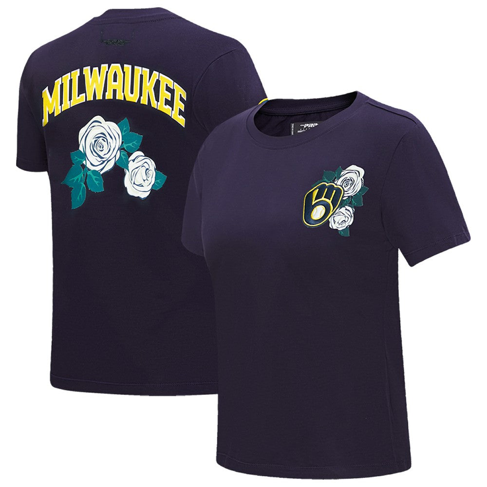 Milwaukee Brewers Pro Standard Women's Roses Fitted T-Shirt Near Me