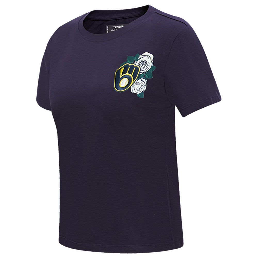 Milwaukee Brewers Pro Standard Women's Roses Fitted T-Shirt Near Me