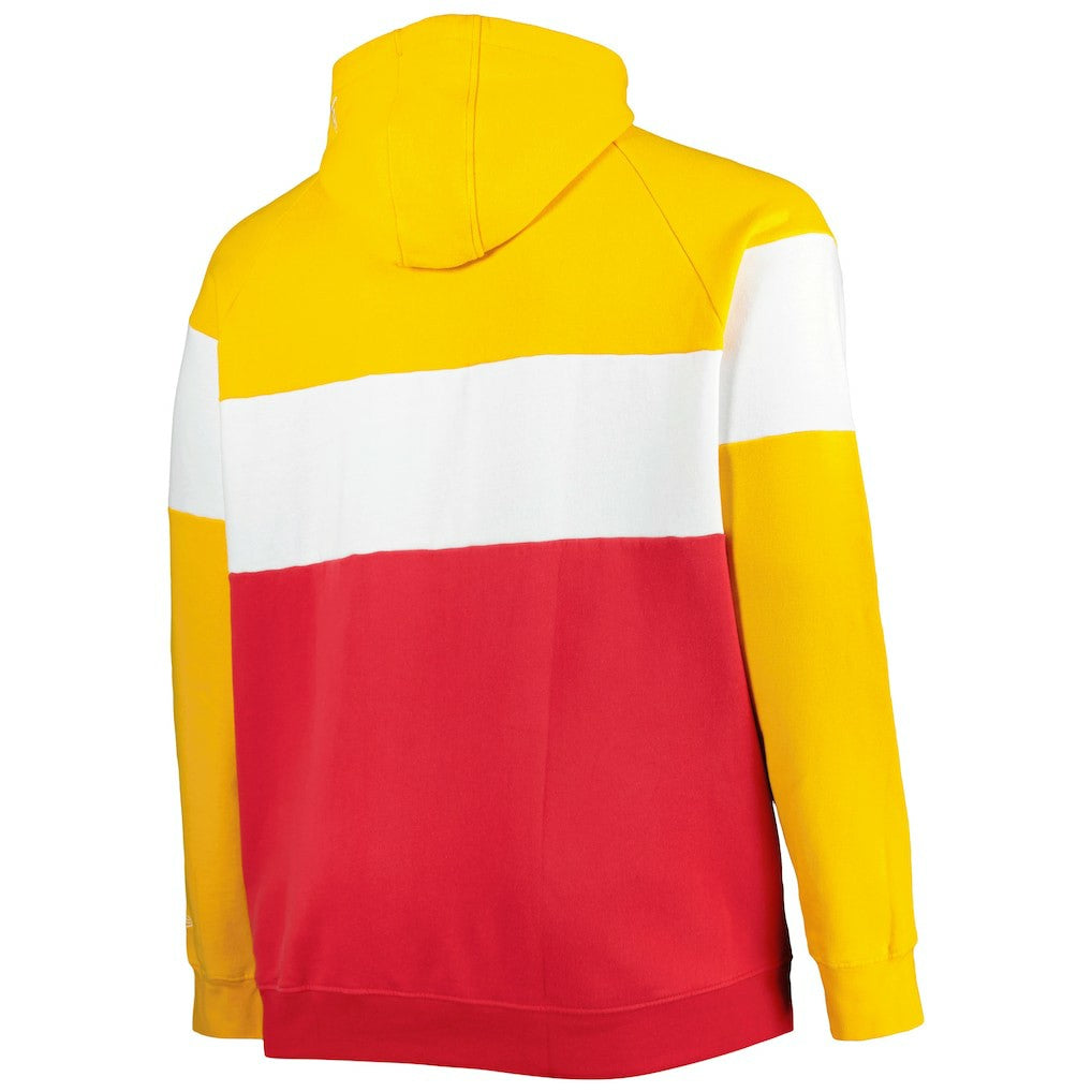 Kansas City Chiefs New Era Big & Tall Current Colorblock Raglan Fleece Pullover Hoodie - Red/Gold - NFL