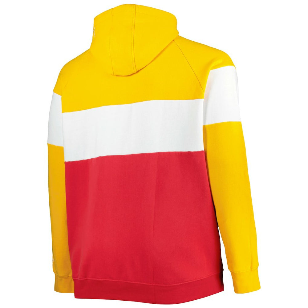 Kansas City Chiefs New Era Big & Tall Current Colorblock Raglan Fleece Pullover Hoodie - Red/Gold - NFL
