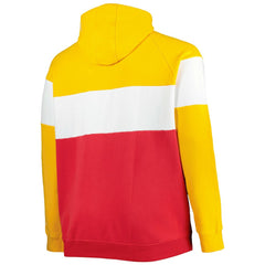 Kansas City Chiefs New Era Big & Tall Current Colorblock Raglan Fleece Pullover Hoodie - Red/Gold - NFL