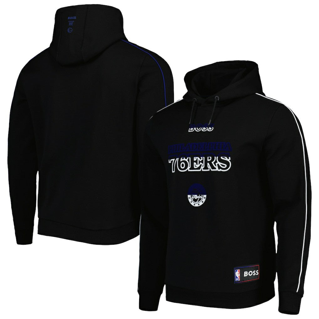 Philadelphia 76ers NBA x Hugo Boss Team Bounce Tri-Blend Pullover Hoodie Black