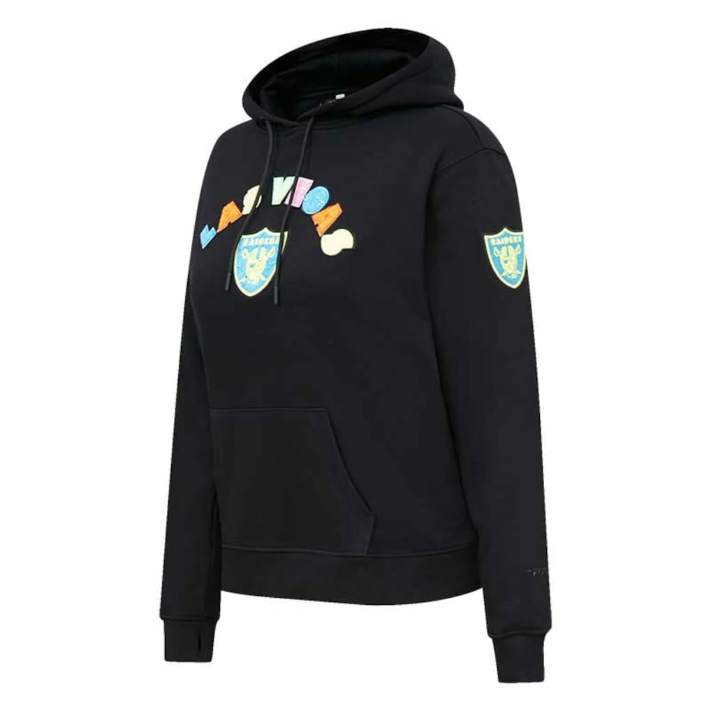 Las Vegas Raiders Pro Standard Women's Neon Fleece Pullover Hoodie - Black - NFL