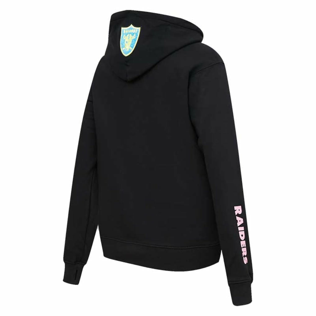 Las Vegas Raiders Pro Standard Women's Neon Fleece Pullover Hoodie - Black - NFL