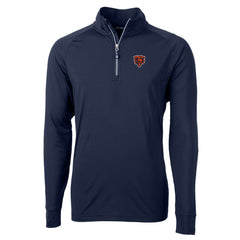 Chicago Bears Cutter & Buck Adapt Eco Knit Stretch Recycled Big & Tall Quarter-Zip Throwback Pullover Top - Navy - NFL