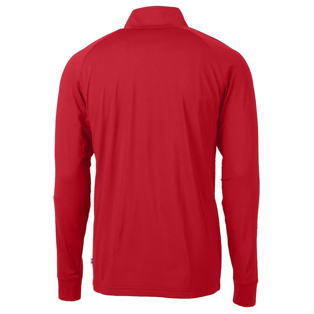 Buffalo Bills Cutter & Buck Adapt Eco Knit Stretch Recycled Big & Tall Quarter-Zip Throwback Pullover Top - Red - NFL