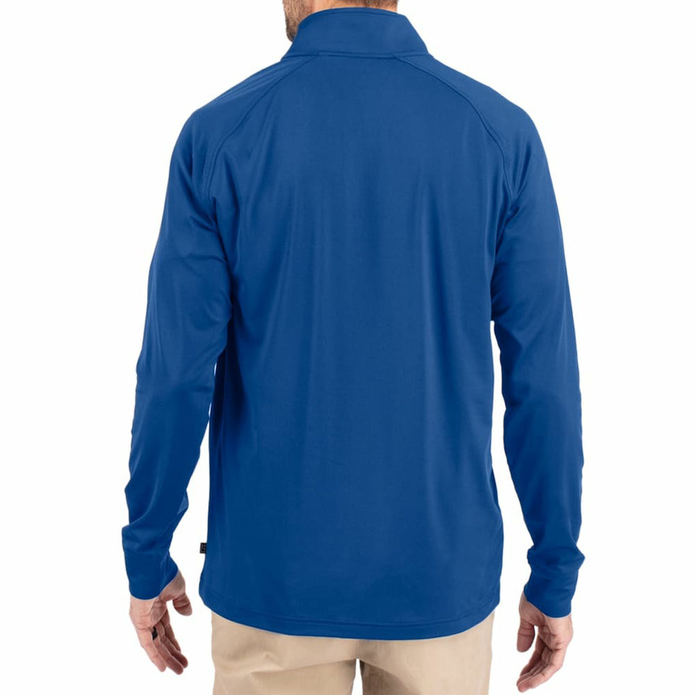 Buffalo Bills Cutter & Buck Adapt Eco Knit Stretch Recycled Big & Tall Quarter-Zip Throwback Pullover Top - Royal - NFL