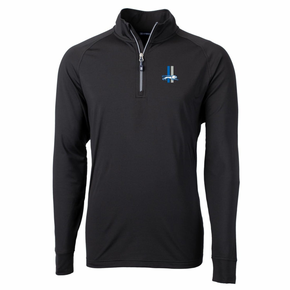 Detroit Lions Cutter & Buck Adapt Eco Knit Stretch Recycled Big & Tall Quarter-Zip Throwback Pullover Top - Black - NFL
