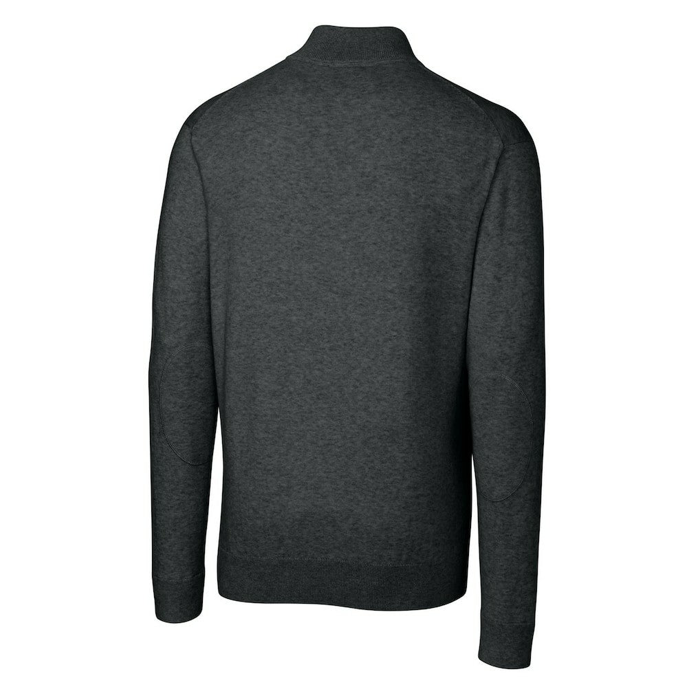 Miami Dolphins Cutter & Buck Throwback Logo Lakemont Tri-Blend Big & Tall Quarter-Zip Pullover Sweater - Heather Charcoal - NFL