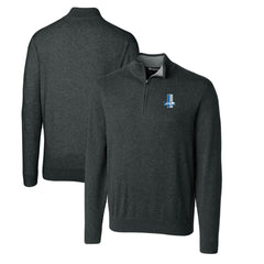 Detroit Lions Cutter & Buck Throwback Logo Lakemont Tri-Blend Big & Tall Quarter-Zip Pullover Sweater - Heather Charcoal - NFL