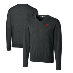 Buffalo Bills Cutter & Buck Throwback Logo Lakemont Tri-Blend Big & Tall V-Neck Pullover Sweater - Heather Charcoal - NFL