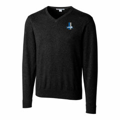 Detroit Lions Cutter & Buck Throwback Logo Lakemont Tri-Blend Big & Tall V-Neck Pullover Sweater - Black - NFL
