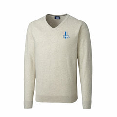 Detroit Lions Cutter & Buck Throwback Logo Lakemont Tri-Blend Big & Tall V-Neck Pullover Sweater - Oatmeal - NFL