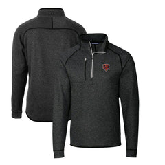 Chicago Bears Cutter & Buck Mainsail Sweater-Knit Big & Tall Half-Zip Pullover Jacket - Heather Charcoal - NFL