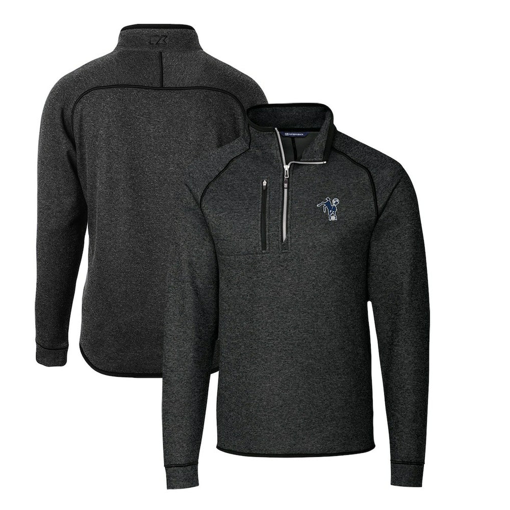 Indianapolis Colts Cutter & Buck Mainsail Sweater-Knit Big & Tall Half-Zip Pullover Jacket - Heather Charcoal - NFL