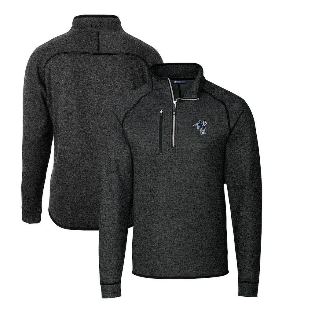 Indianapolis Colts Cutter & Buck Mainsail Sweater-Knit Big & Tall Half-Zip Pullover Jacket - Heather Charcoal - NFL
